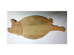 tagliere a forma di maiale in legno di ontano non trattato 