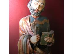 Scultura in legno di cirmolo raffigurante S.Pietro in stile gotico 